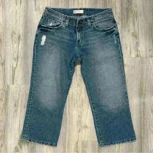 BKE Buckle Women's Wendi Jeans Capris Cropped Distressed Denim Medium Size 29
